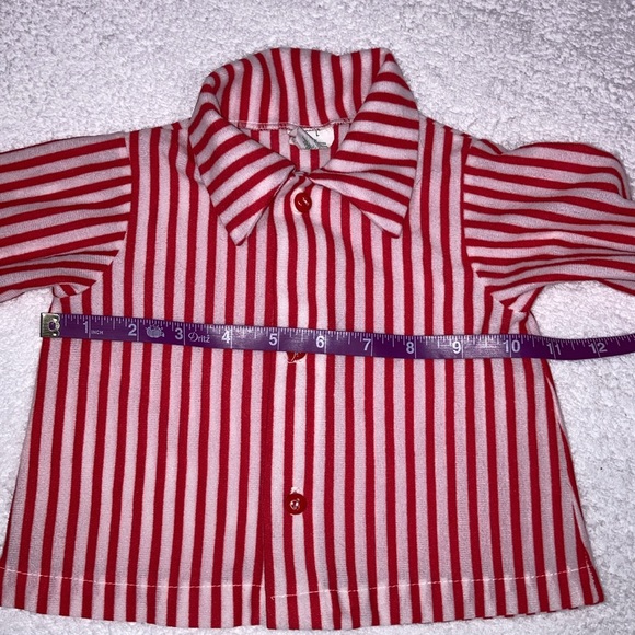 Vintage Isaacson Carrico IC red striped pajama set 12/18m - Picture 4 of 9